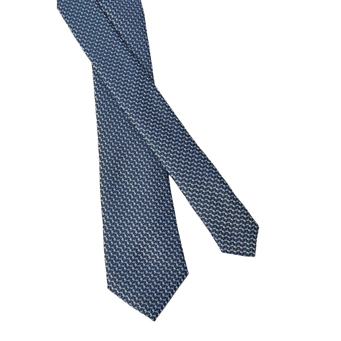 Blue - Back - Burton Mens Highlight Geometric Jacquard Tie