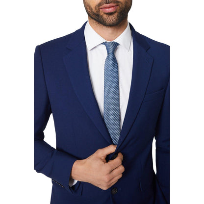 Blue - Side - Burton Mens Highlight Geometric Jacquard Tie