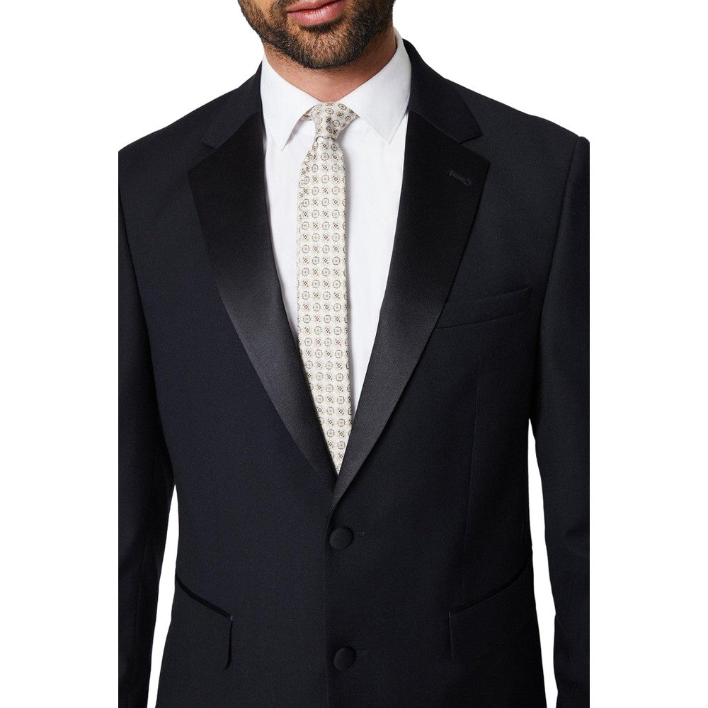 Champagne - Side - Burton Mens Geometric Jacquard Tie
