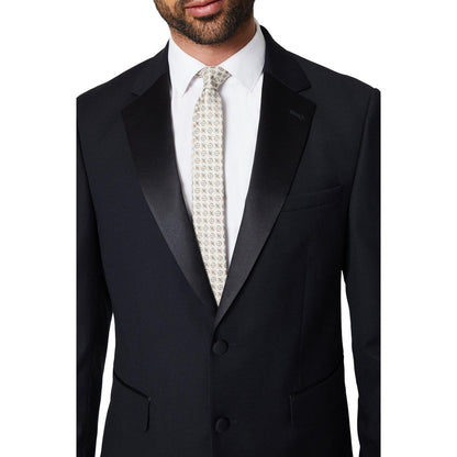 Champagne - Side - Burton Mens Geometric Jacquard Tie