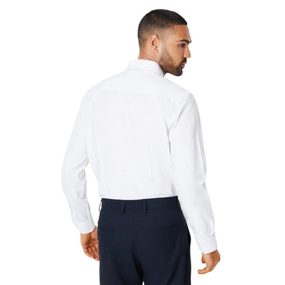 White - Back - Burton Mens Oxford Easy-Iron Slim Formal Shirt