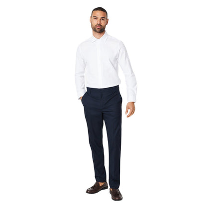 White - Lifestyle - Burton Mens Oxford Easy-Iron Slim Formal Shirt