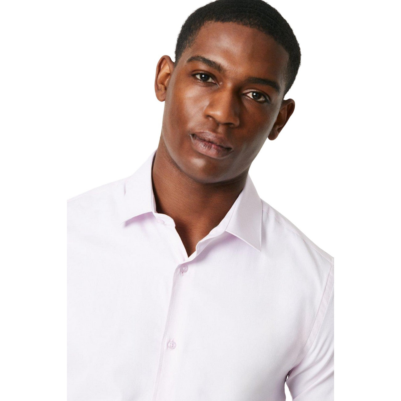 Pink - Side - Burton Mens Easy-Iron Skinny Long-Sleeved Formal Shirt