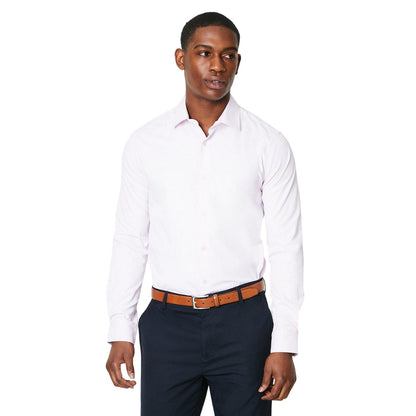 Pink - Front - Burton Mens Easy-Iron Skinny Long-Sleeved Formal Shirt