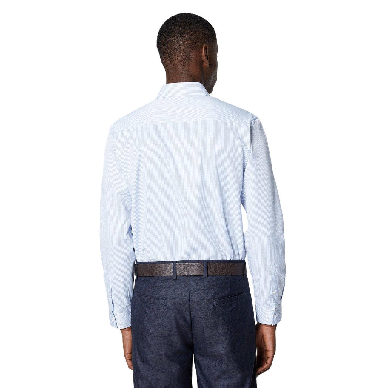 Blue - Back - Burton Mens Fine Stripe Long-Sleeved Shirt