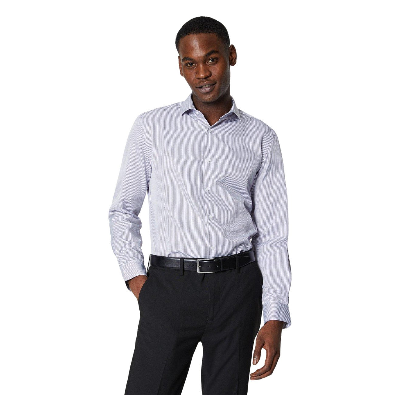 Monochrome - Front - Burton Mens Fine Stripe Long-Sleeved Shirt
