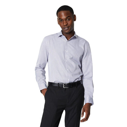 Monochrome - Front - Burton Mens Fine Stripe Long-Sleeved Shirt