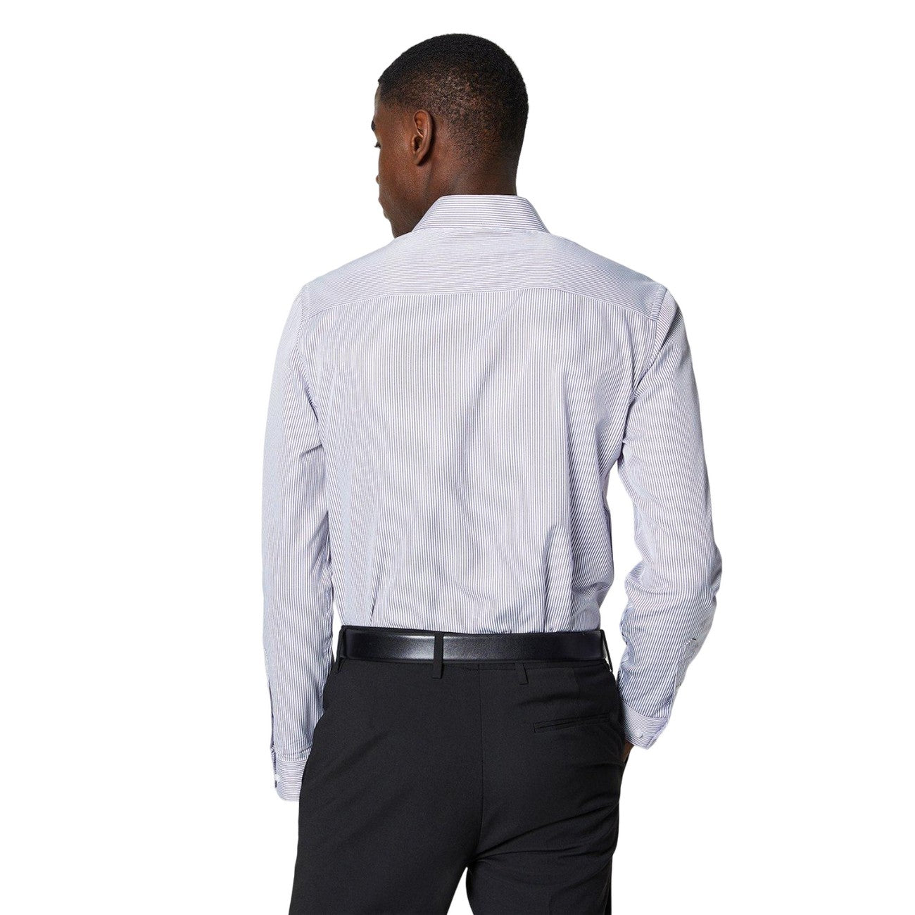 Monochrome - Back - Burton Mens Fine Stripe Long-Sleeved Shirt