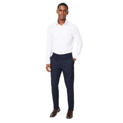 Pink - Side - Burton Mens Easy-Iron Slim Long-Sleeved Formal Shirt