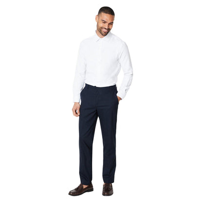 White - Side - Burton Mens Herringbone Slim Long-Sleeved Shirt