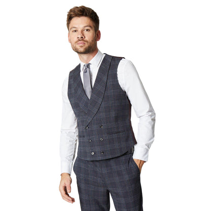 Burgundy - Front - Burton Mens Retro Check Waistcoat