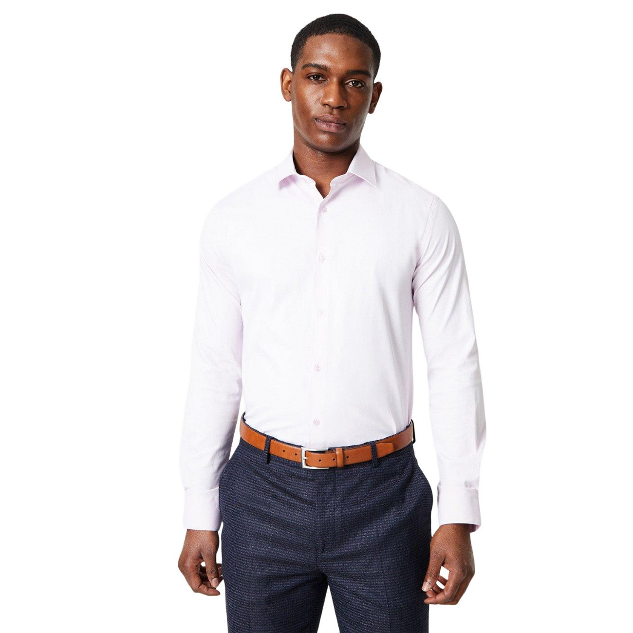 Pink - Front - Burton Mens Easy-Iron Plus And Tall Shirt