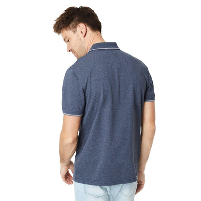 Airforce Blue - Back - Burton Mens Tipped Zip Neck Polo Shirt