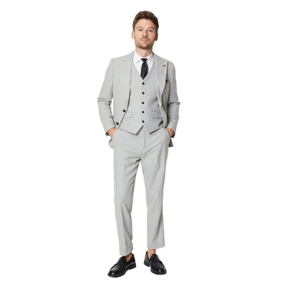 Grey - Lifestyle - Burton Mens Plain Tweed Waistcoat
