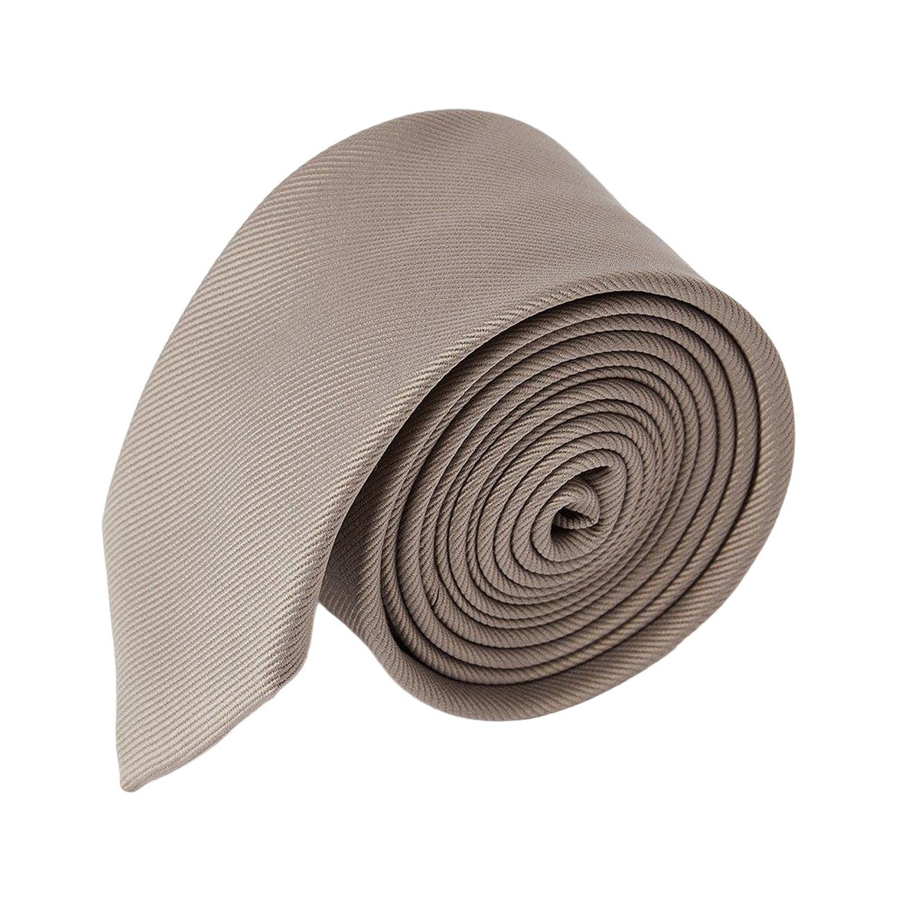 Mushroom - Front - Burton Mens Twill Slim Tie