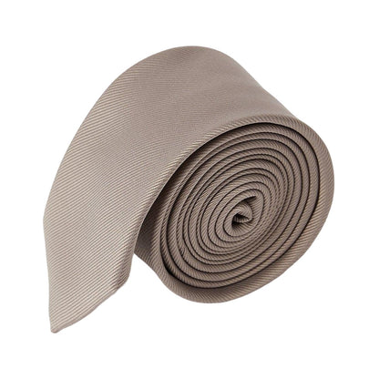 Mushroom - Front - Burton Mens Twill Slim Tie
