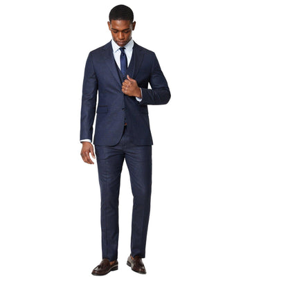 Grey - Lifestyle - Burton Mens Tonal Grid Check Slim Waistcoat