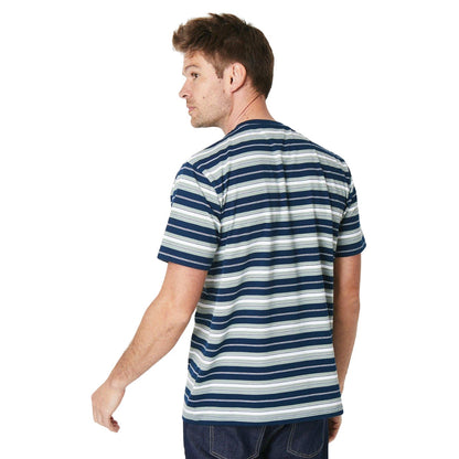 Navy - Back - Burton Mens Richard Stripe T-Shirt