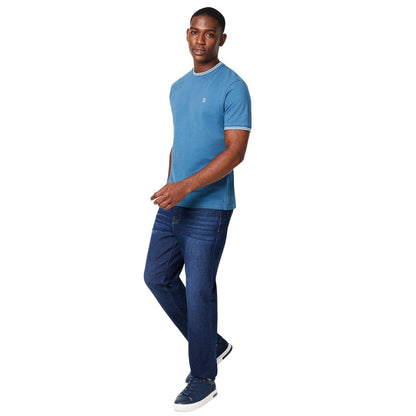 Blue - Side - Burton Mens Pique Tipped T-Shirt