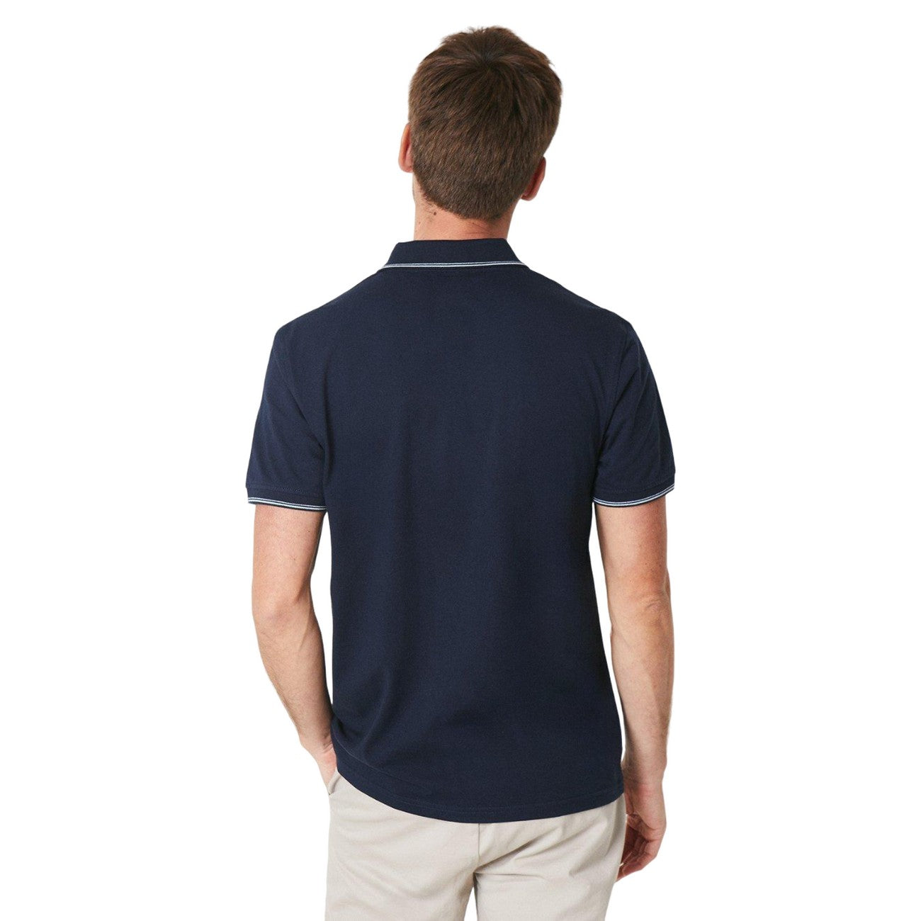 Navy - Back - Burton Mens Fine Tip Polo Shirt