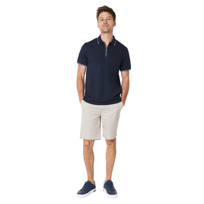 Navy - Side - Burton Mens Fine Tip Polo Shirt