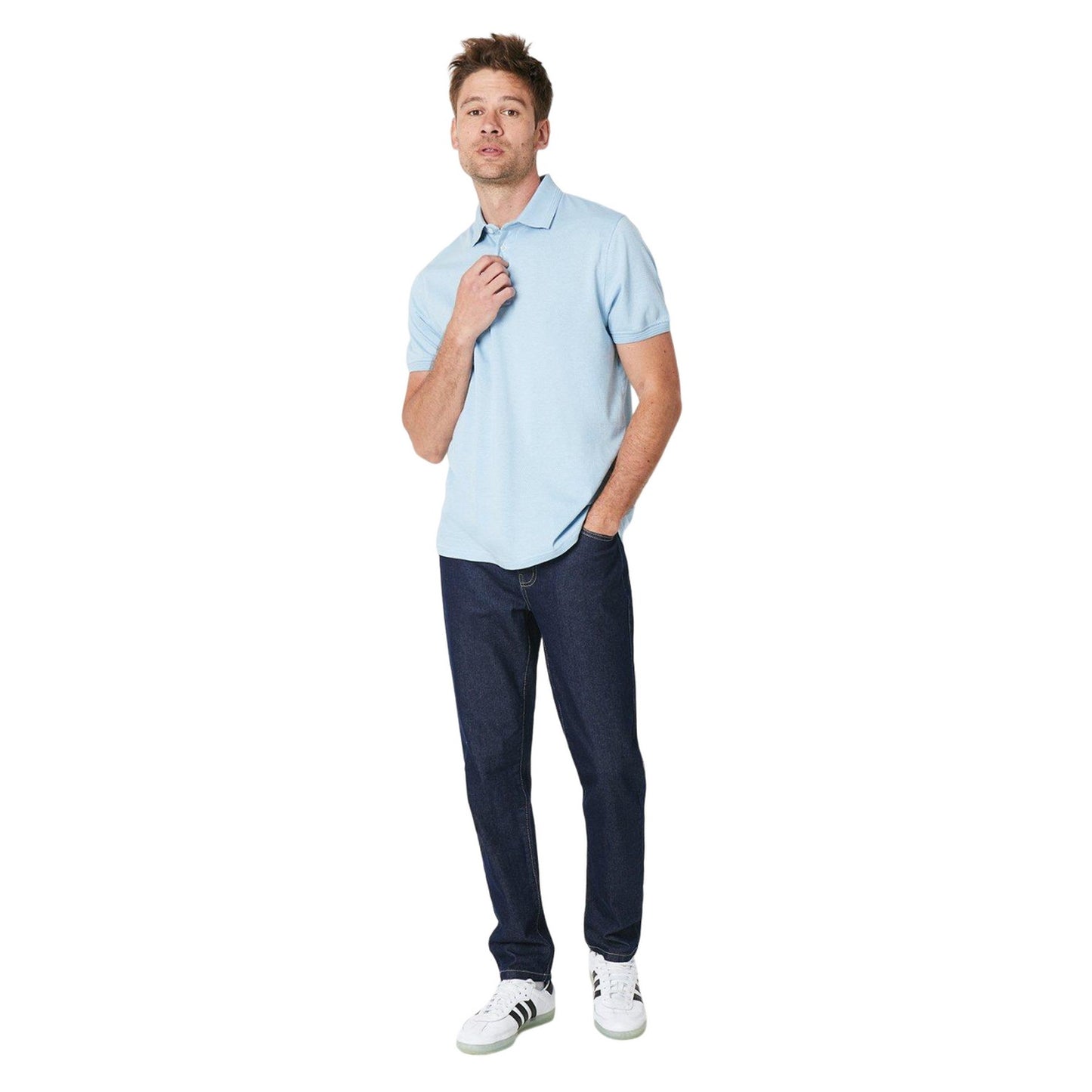 Light Blue - Side - Burton Mens Smart Birdseye Polo Shirt