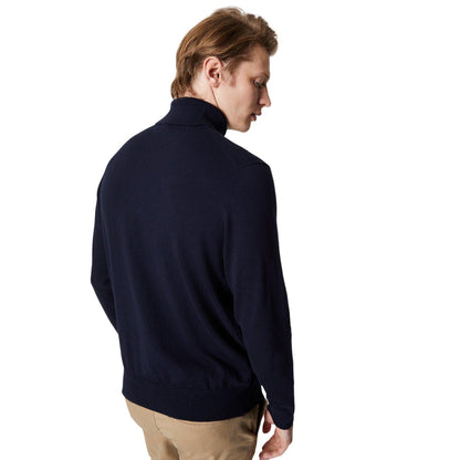 Black - Back - Burton Mens Rich Cotton Roll Neck Jumper