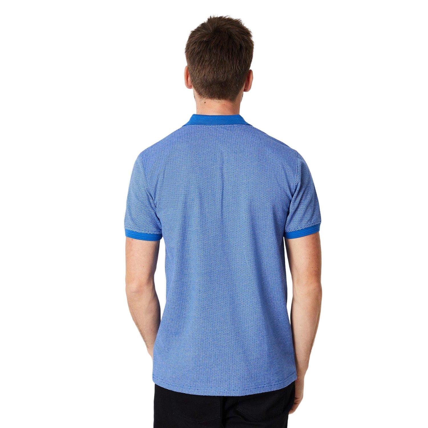 Blue - Back - Burton Mens Dash Jacquard Polo Shirt