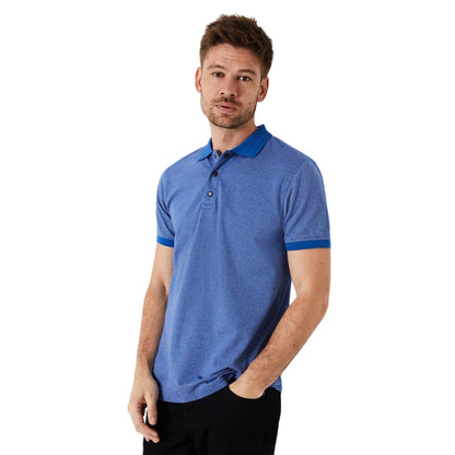 Blue - Side - Burton Mens Dash Jacquard Polo Shirt