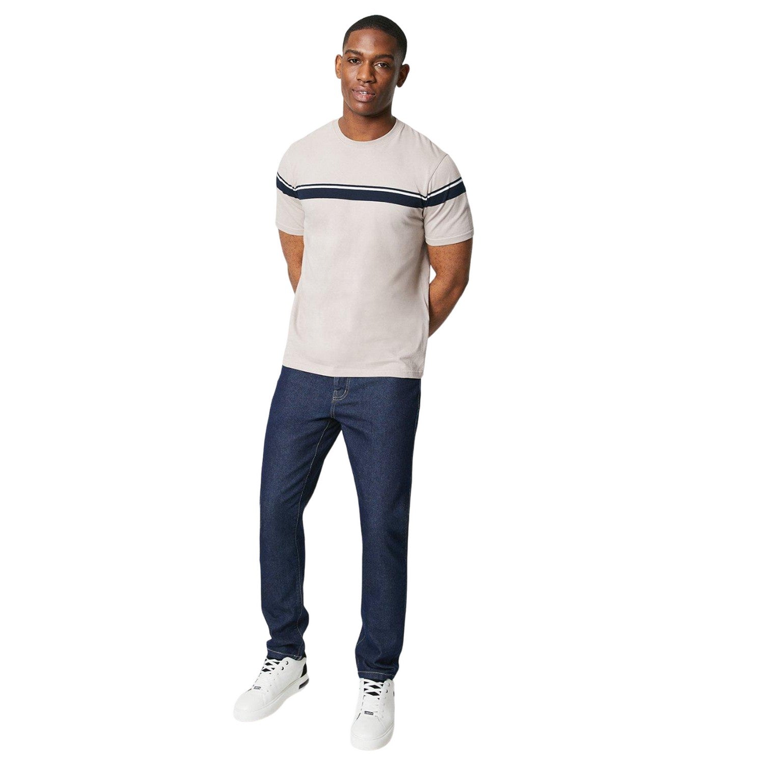 Mushroom - Side - Burton Mens Placement Chest Stripe T-Shirt
