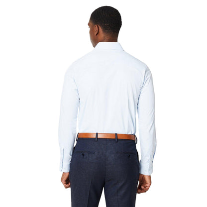 Blue - Back - Burton Mens Easy-Iron Skinny Formal Shirt