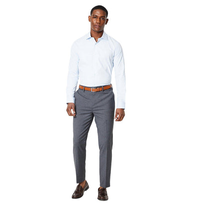 Blue - Side - Burton Mens Easy-Iron Tailored Long-Sleeved Formal Shirt
