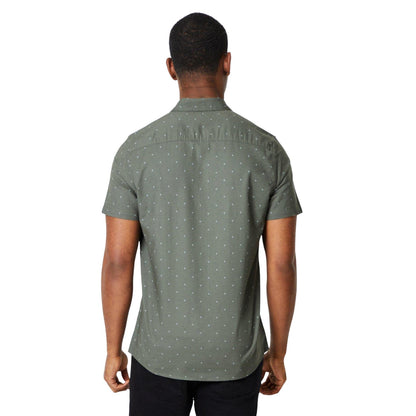 Khaki Green - Back - Burton Mens Ditsy Print Short-Sleeved Shirt