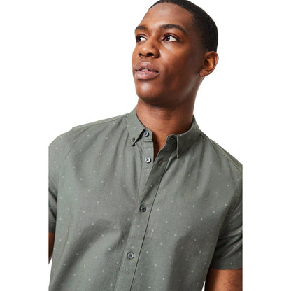 Khaki Green - Side - Burton Mens Ditsy Print Short-Sleeved Shirt