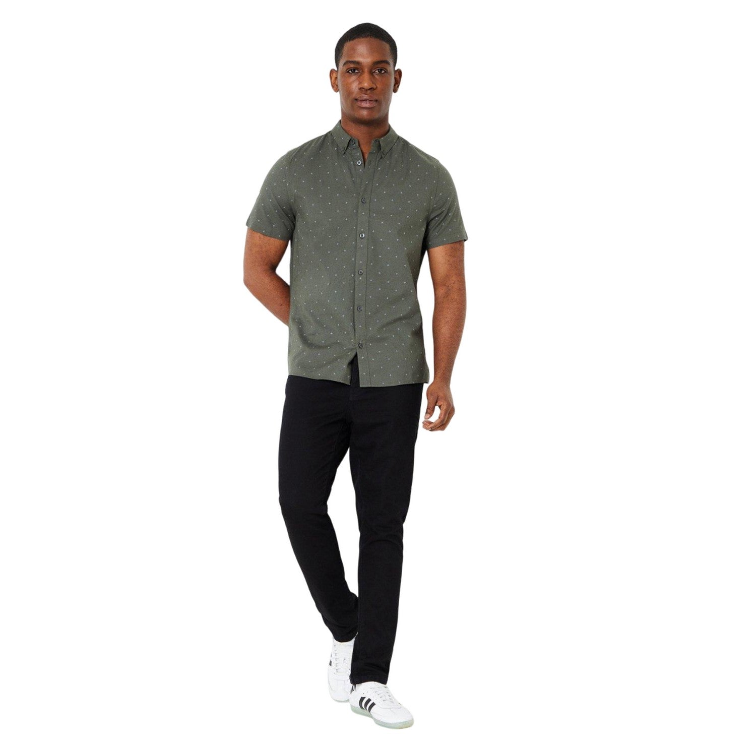 Khaki Green - Lifestyle - Burton Mens Ditsy Print Short-Sleeved Shirt