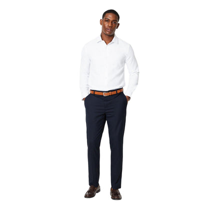 White - Side - Burton Mens Basket Weave Tailored Formal Shirt