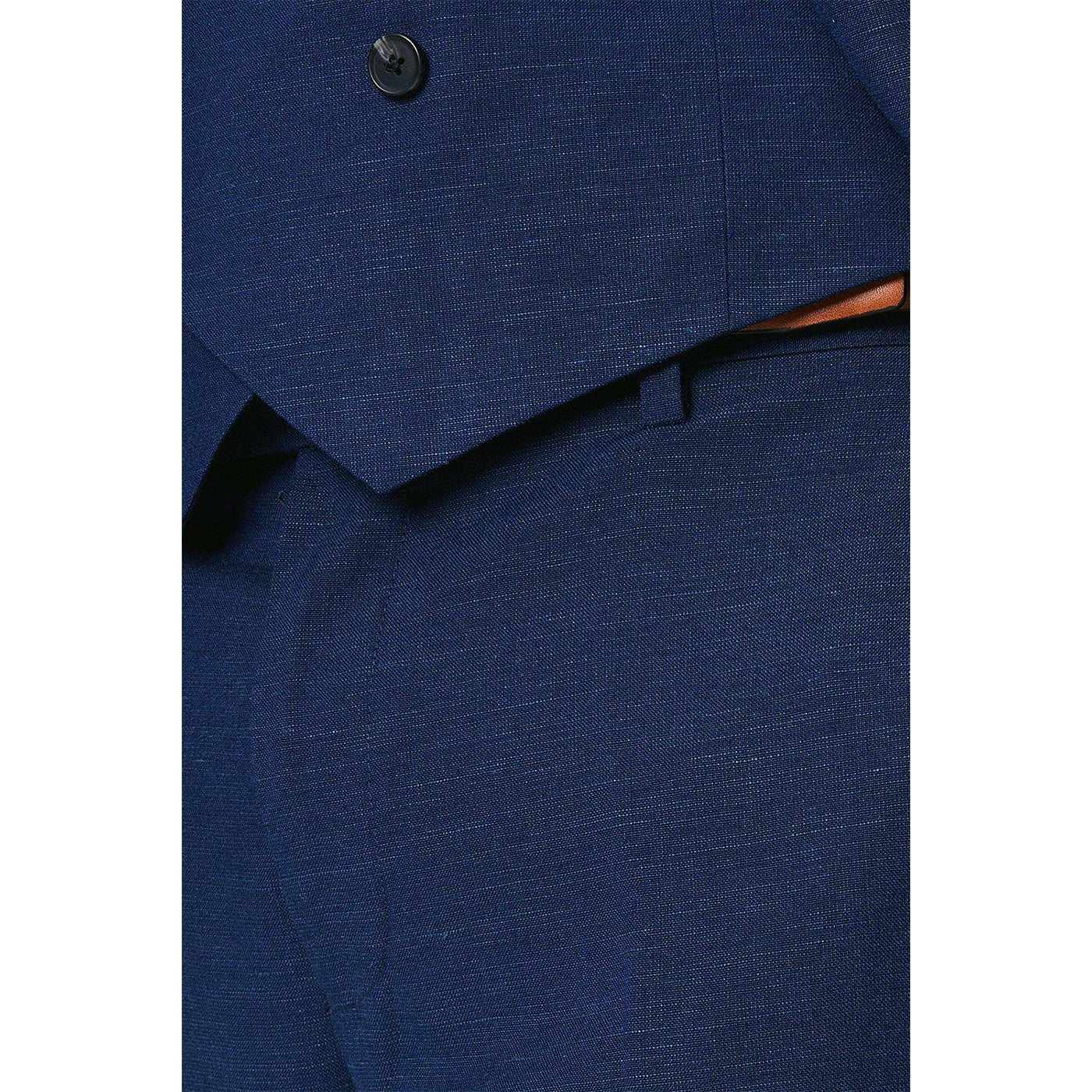 Navy - Lifestyle - Burton Mens Linen Tailored Wedding Suit Trousers