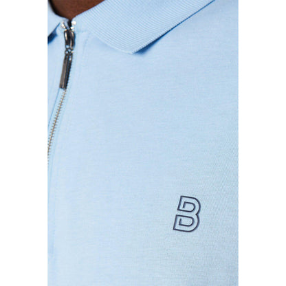 Mid Blue - Side - Burton Mens Zipped Polo Shirt