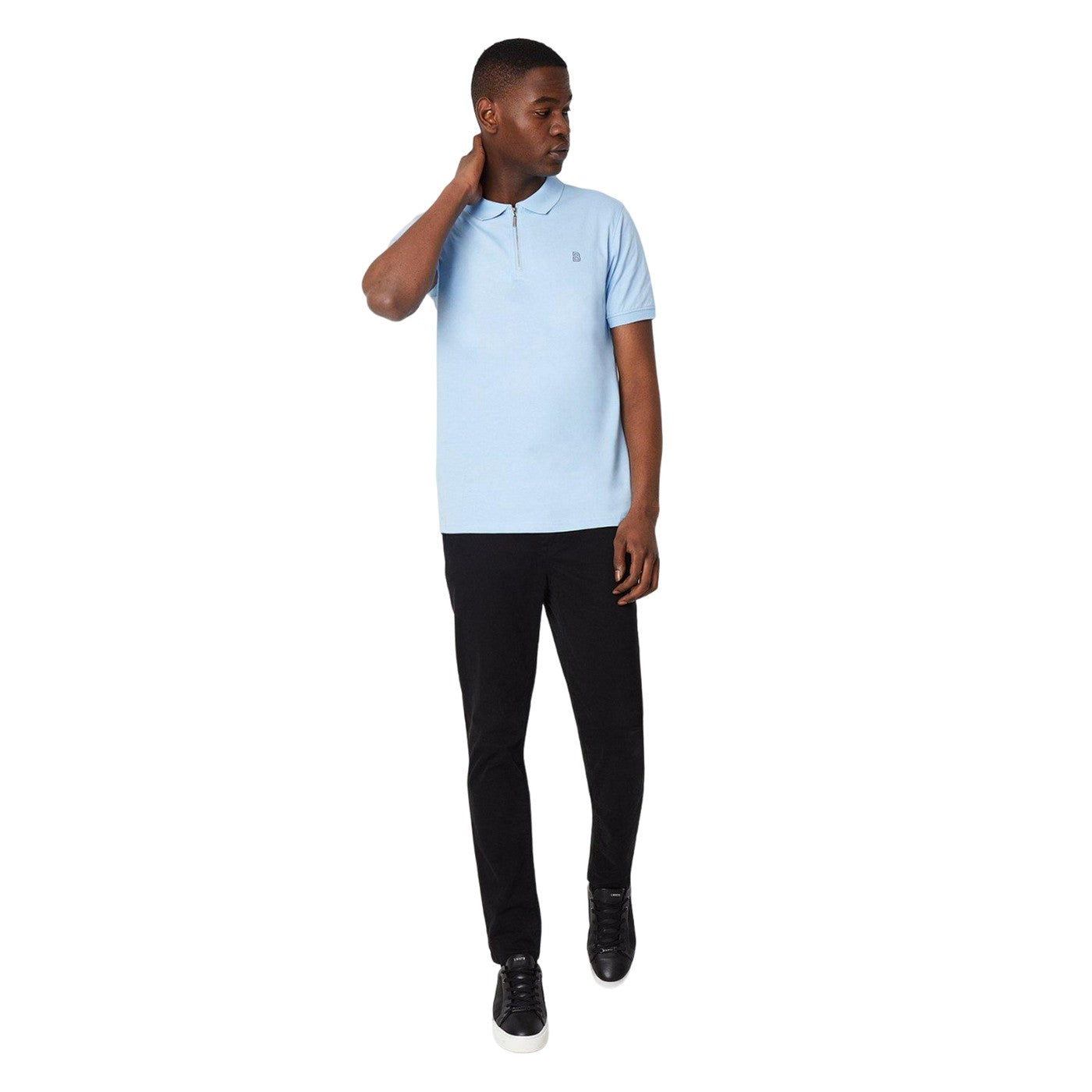 Mid Blue - Lifestyle - Burton Mens Zipped Polo Shirt