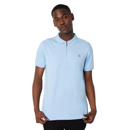 Mid Blue - Front - Burton Mens Zipped Polo Shirt