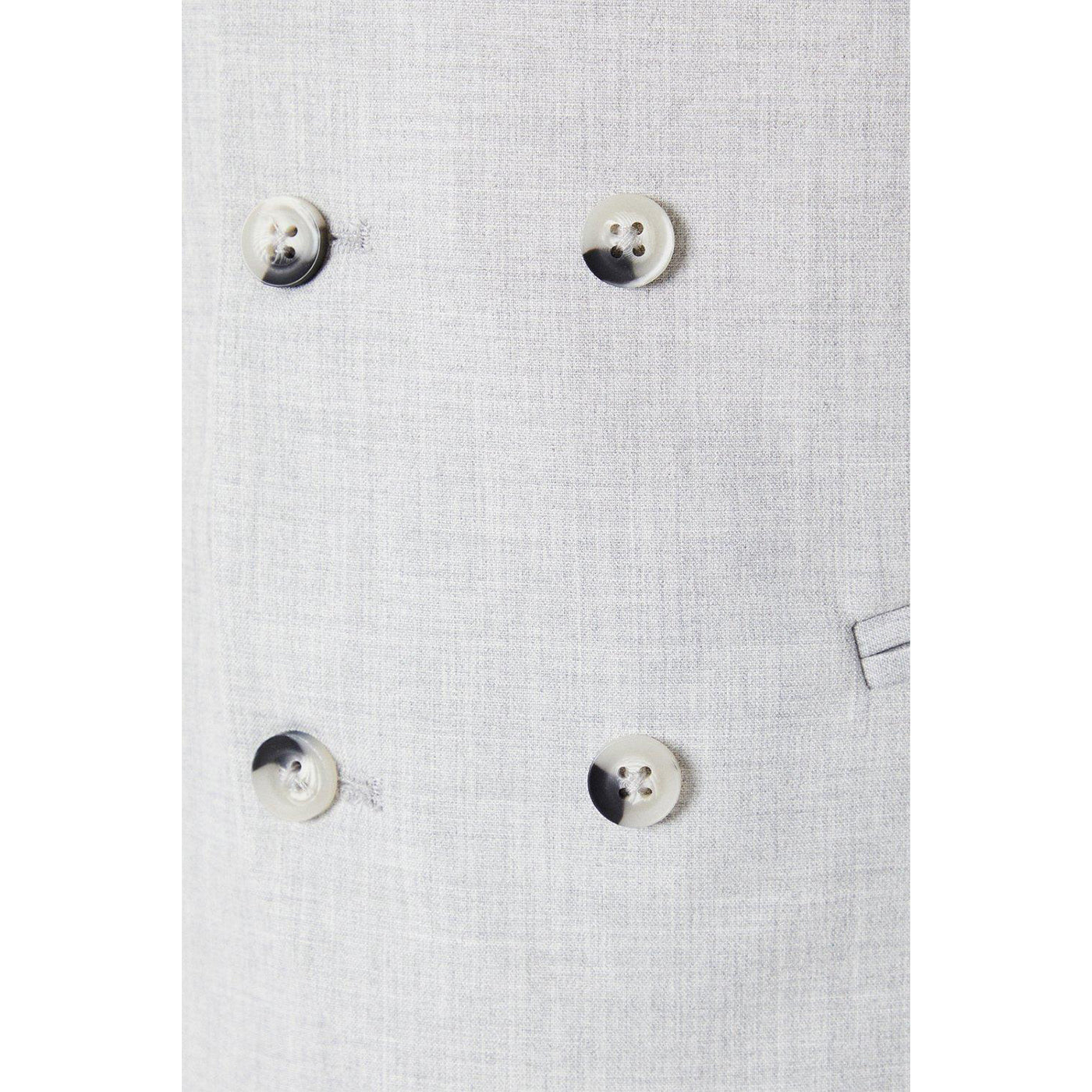 Grey - Side - Burton Mens Heathered Slim Wedding Waistcoat