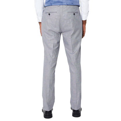 Grey Blue - Back - Burton Mens Linen Blend Slim Wedding Suit Trousers