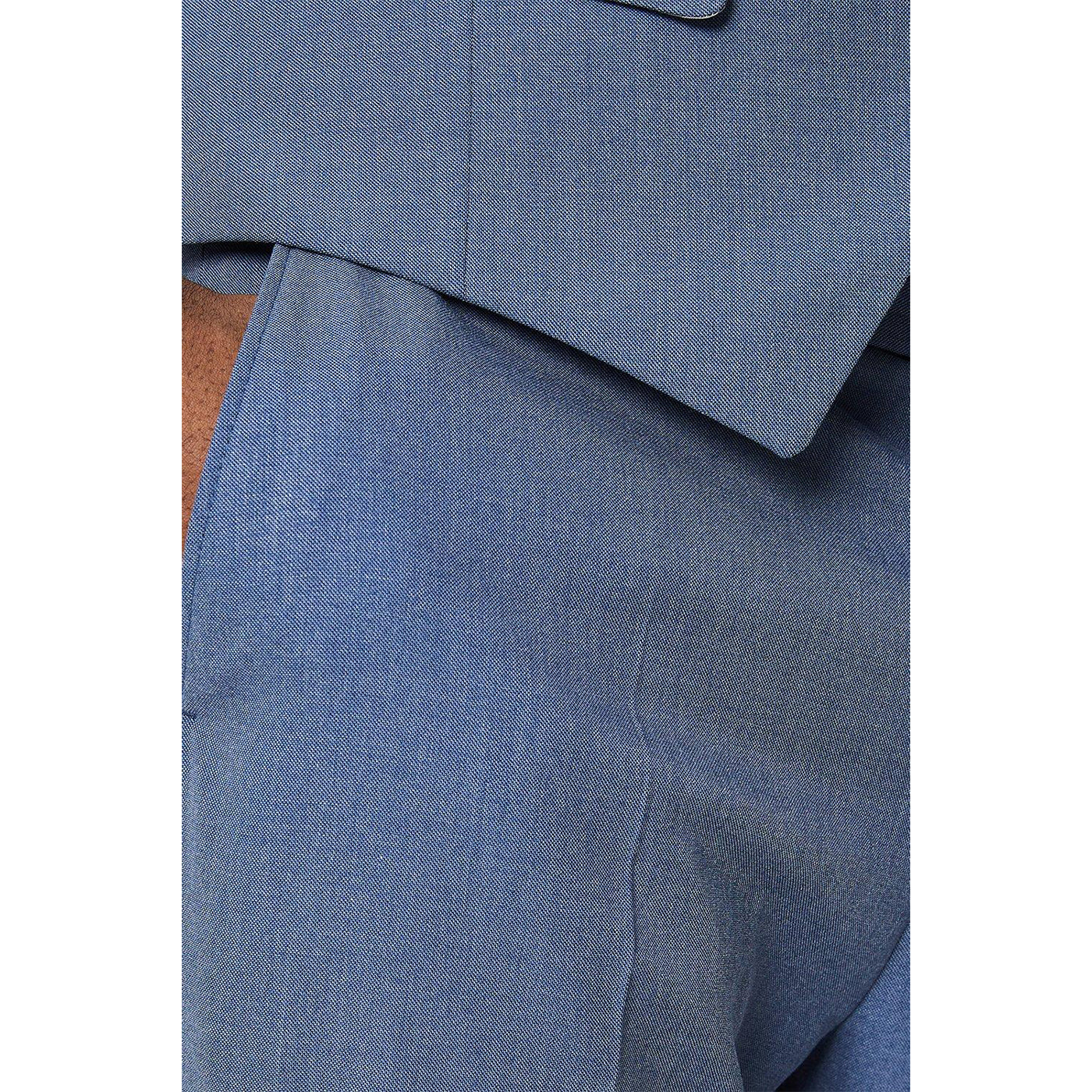 Blue - Lifestyle - Burton Mens Peak Lapel Slim Wedding Suit Trousers