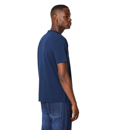 Navy - Back - Burton Mens Contrast Panel Crew Neck T-Shirt