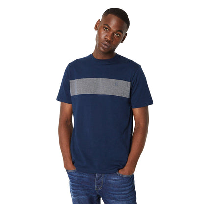 Navy - Front - Burton Mens Contrast Panel Crew Neck T-Shirt