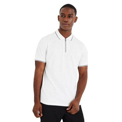 White - Front - Burton Mens Fine Tipped Polo Shirt