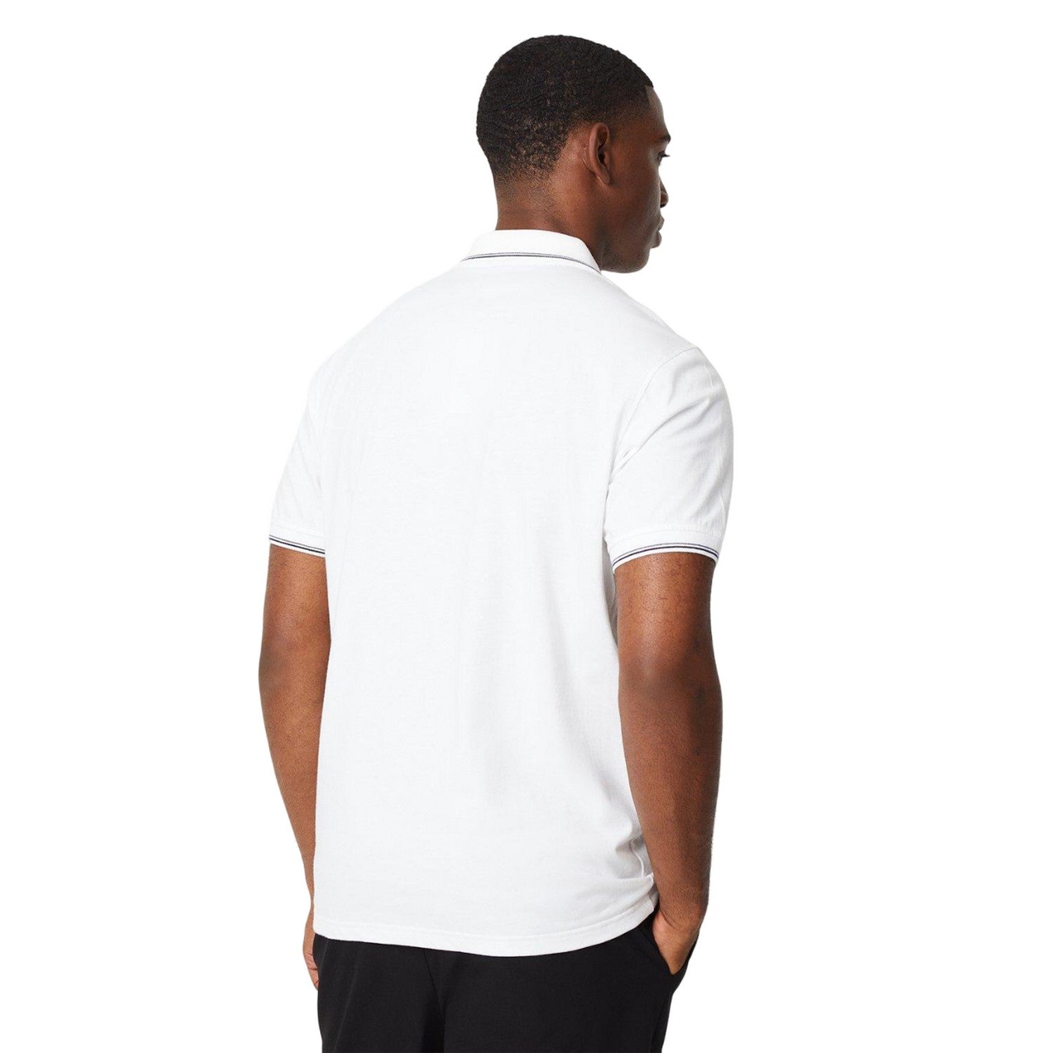 White - Back - Burton Mens Fine Tipped Polo Shirt
