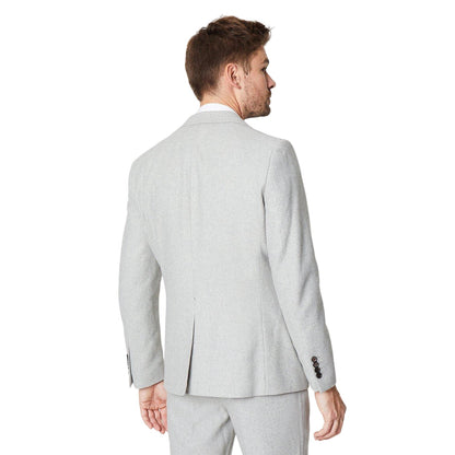 Grey - Back - Burton Mens Tweed Single-Breasted Slim Suit Jacket