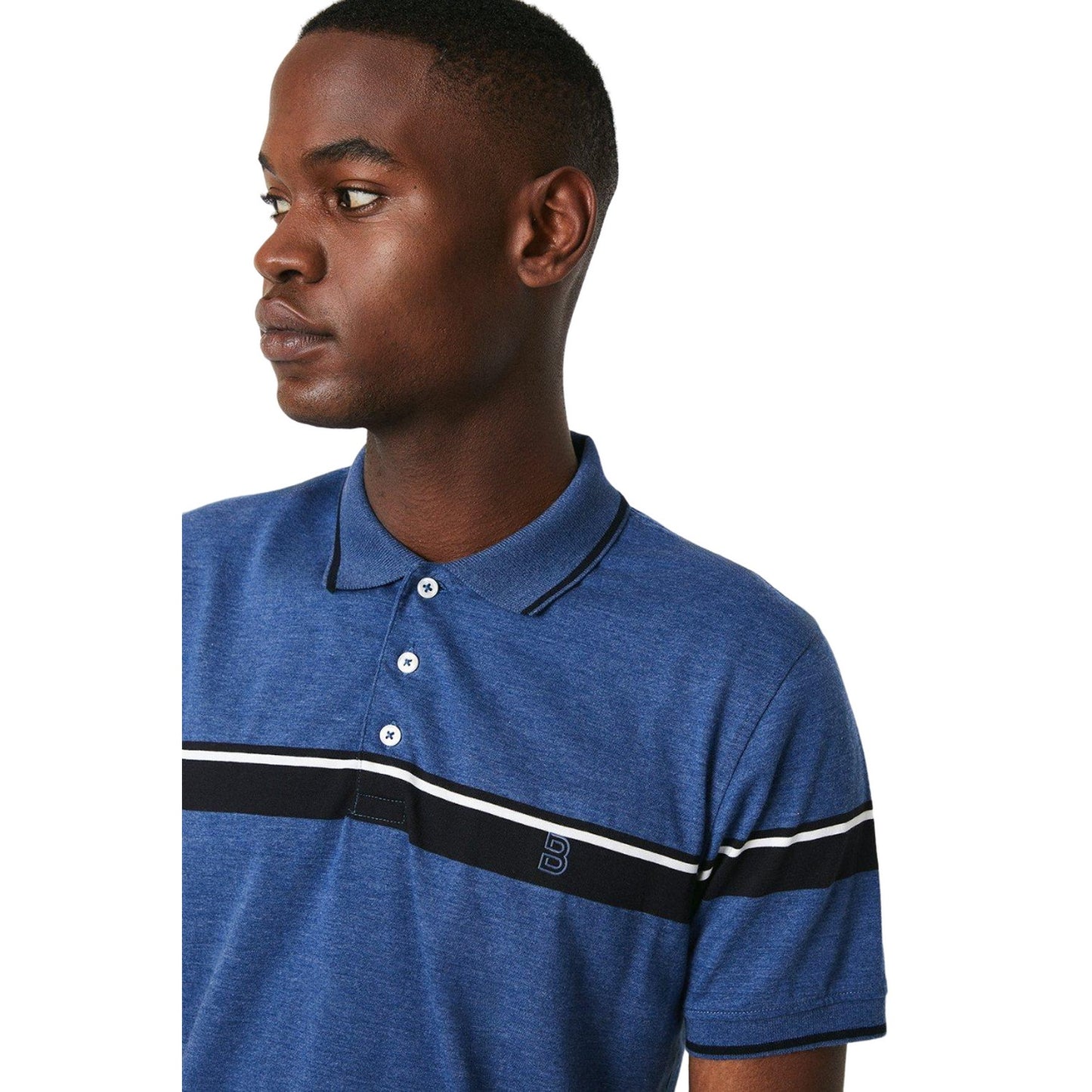 Blue - Lifestyle - Burton Mens Placement Chest Stripe Polo Shirt