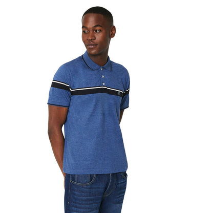 Blue - Front - Burton Mens Placement Chest Stripe Polo Shirt